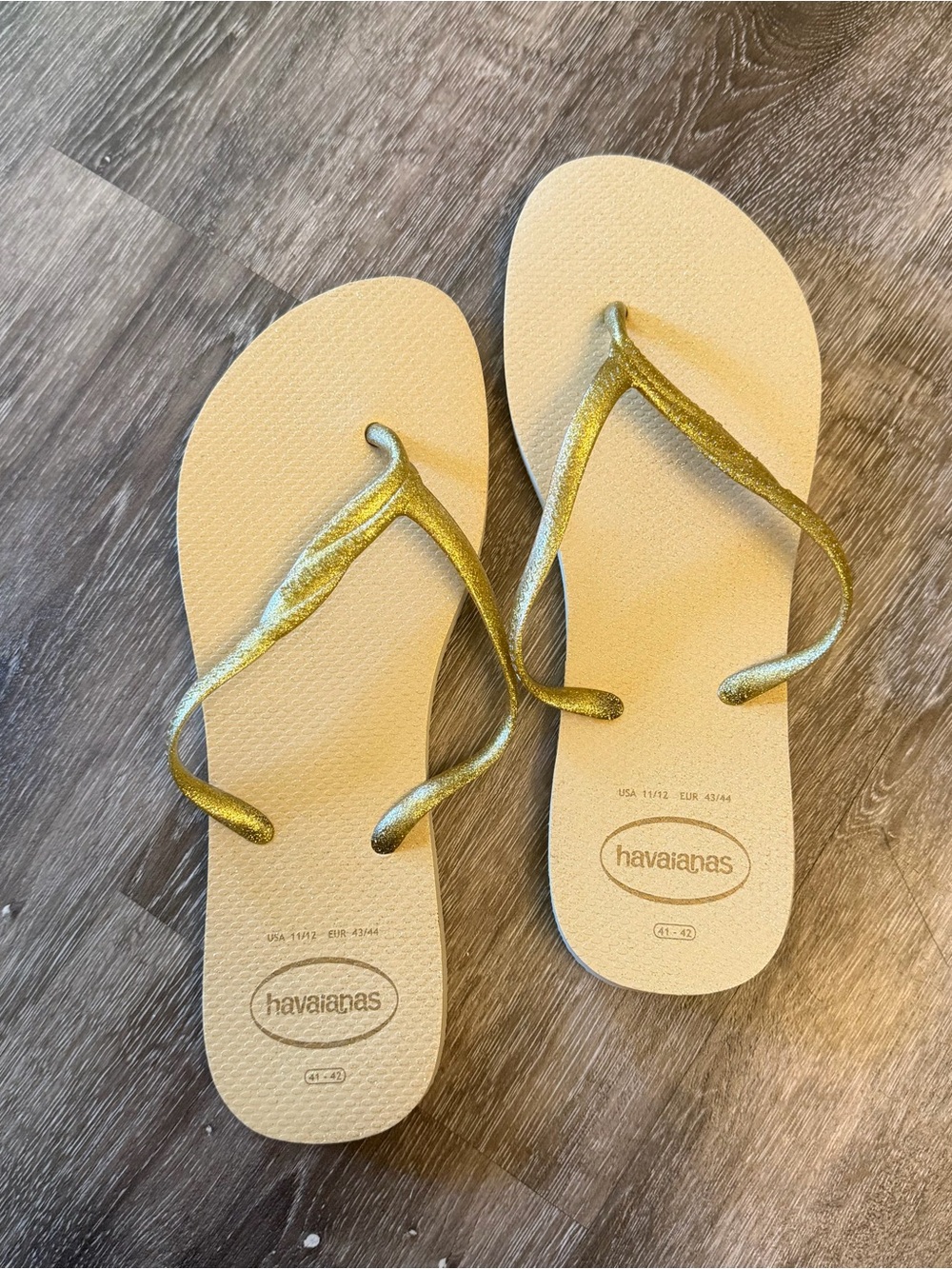 Gold Flip Flops